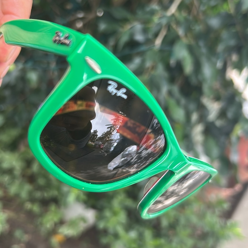 Ray Ban Wayfarer sunglasses with floral inside green outside